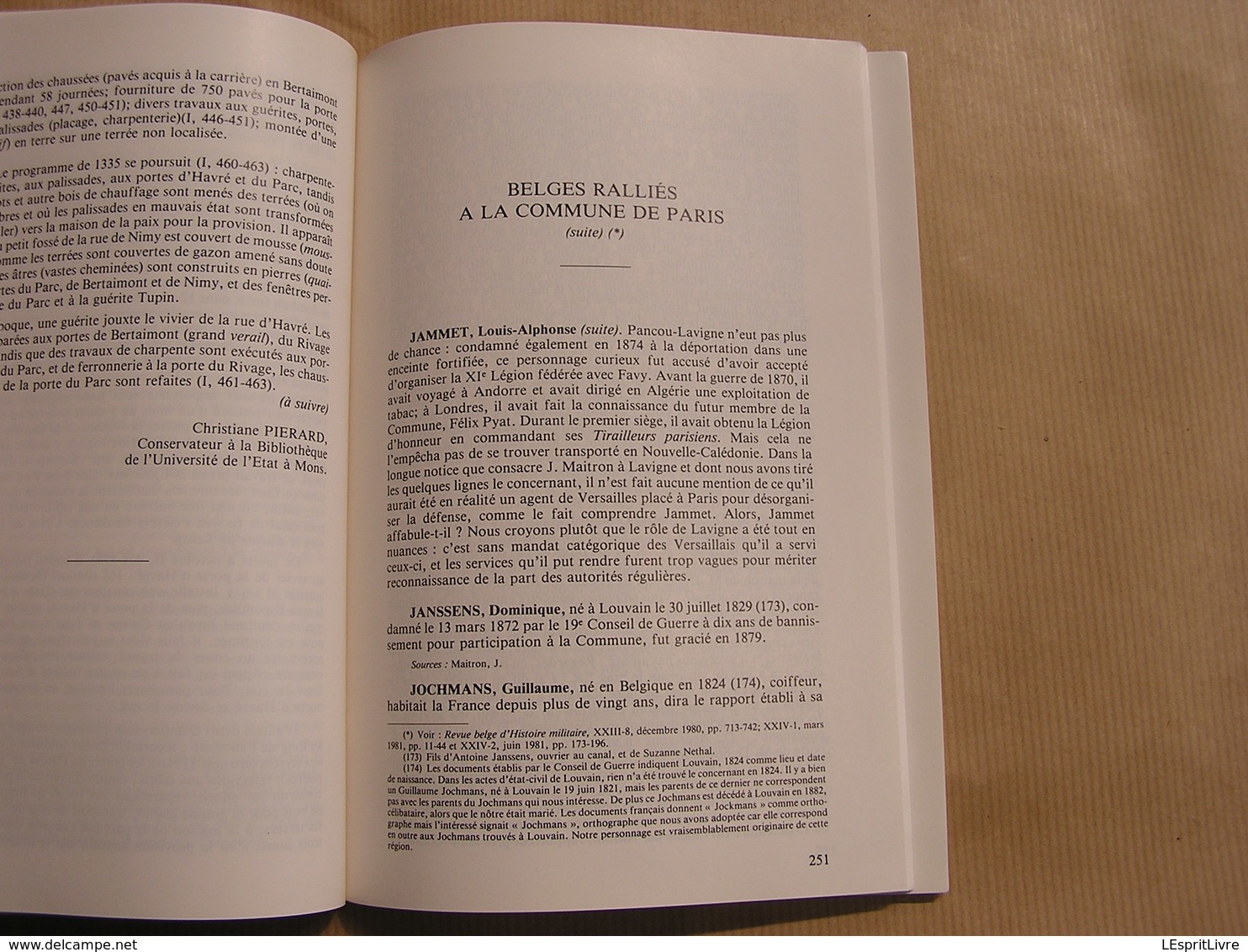 REVUE BELGE D' HISTOIRE MILITAIRE XXIV 3 Artillerie Chermins Fer Belgique Train Paris Hospitaal Mons Fortifications