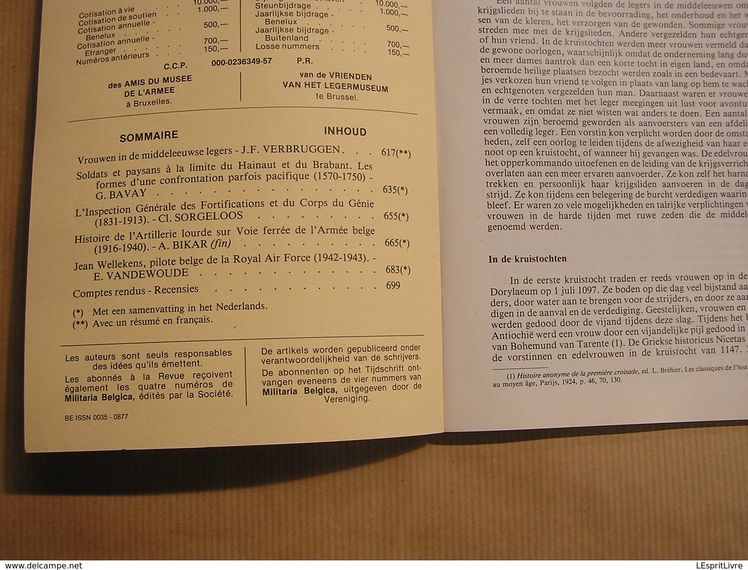 REVUE BELGE D' HISTOIRE MILITAIRE XXIV 7 Artillerie Rail Chermins De Fer Belgique Hainaut Soldat Pilote RAF Wellekens - Histoire