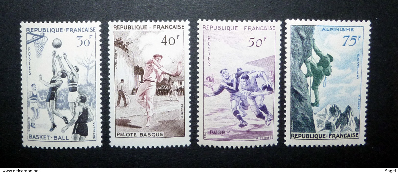 FRANCE 1956 N°1072 À 1075 ** (SÉRIE DES SPORTS) - Unused Stamps