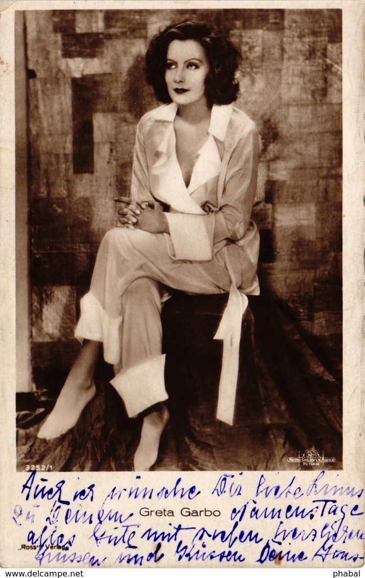 Movie Star Actor Greta Garbo, Old Postcard - Actors
