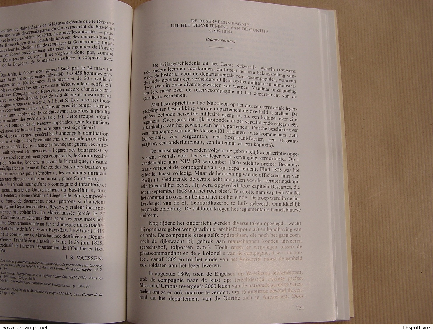 REVUE BELGE D' HISTOIRE MILITAIRE XXIV 8 14 è Division Infanterie Bruxelles Guerre 40 45 Cie Réserve Ourthe 1 Empire