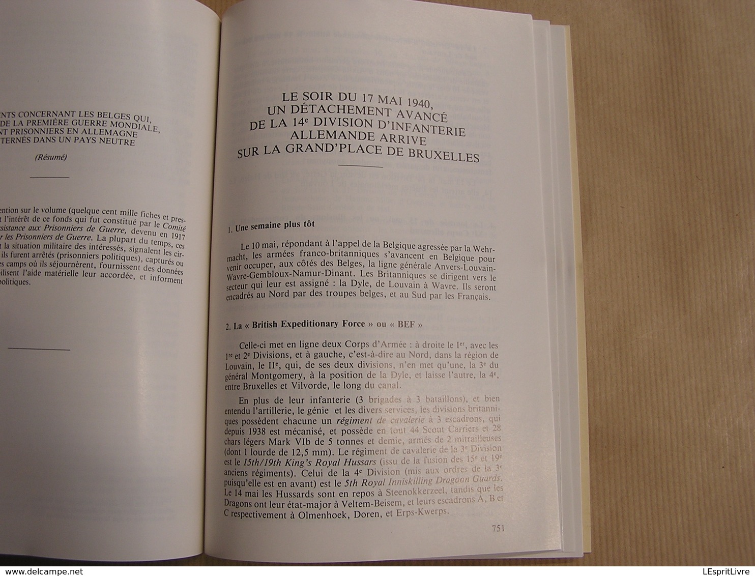 REVUE BELGE D' HISTOIRE MILITAIRE XXIV 8 14 è Division Infanterie Bruxelles Guerre 40 45 Cie Réserve Ourthe 1 Empire