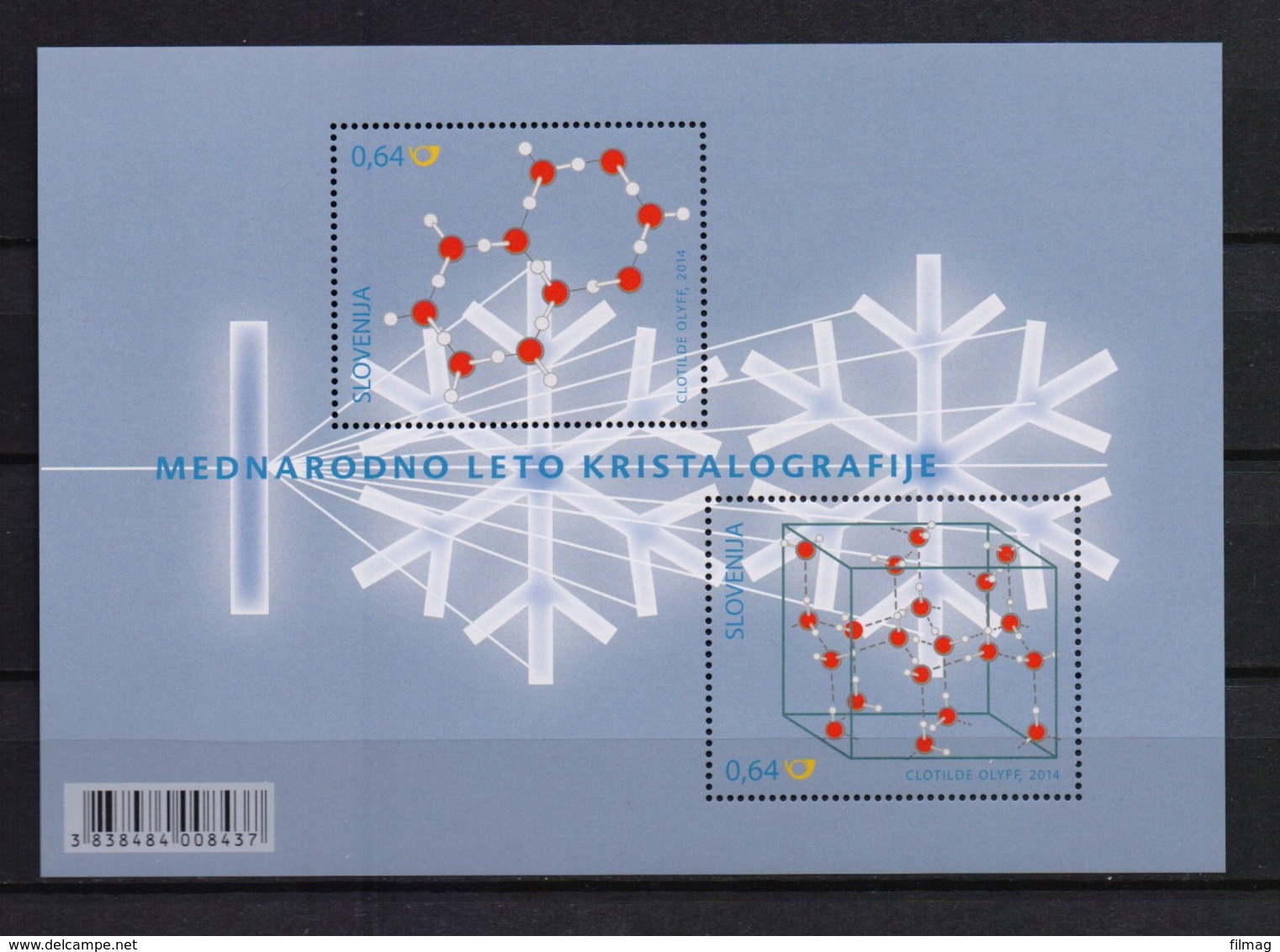 SLOVENIE 2014 BLOK KRISTALLOGRAFIE POSTFRIS** - Slovenia