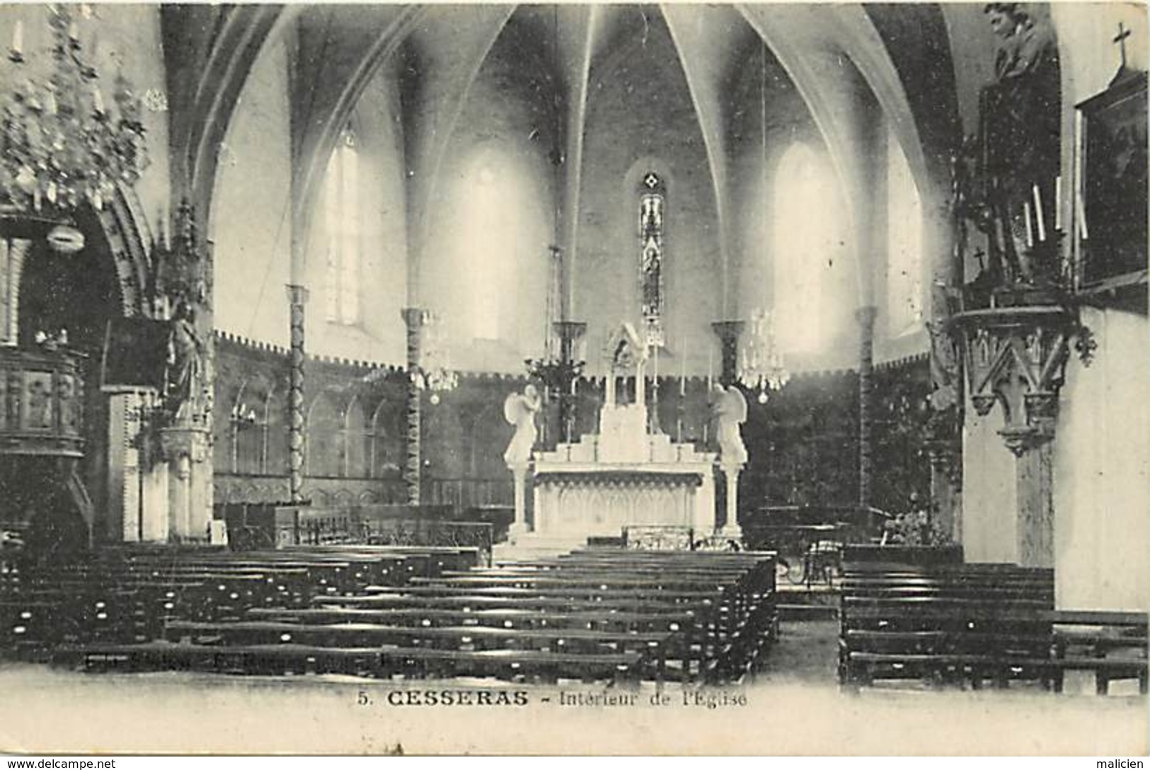 -dpts Div -ref-AJ690- Herault - Cesseras - Interieur De L Eglise - Carte Bon Etat - - Autres & Non Classés