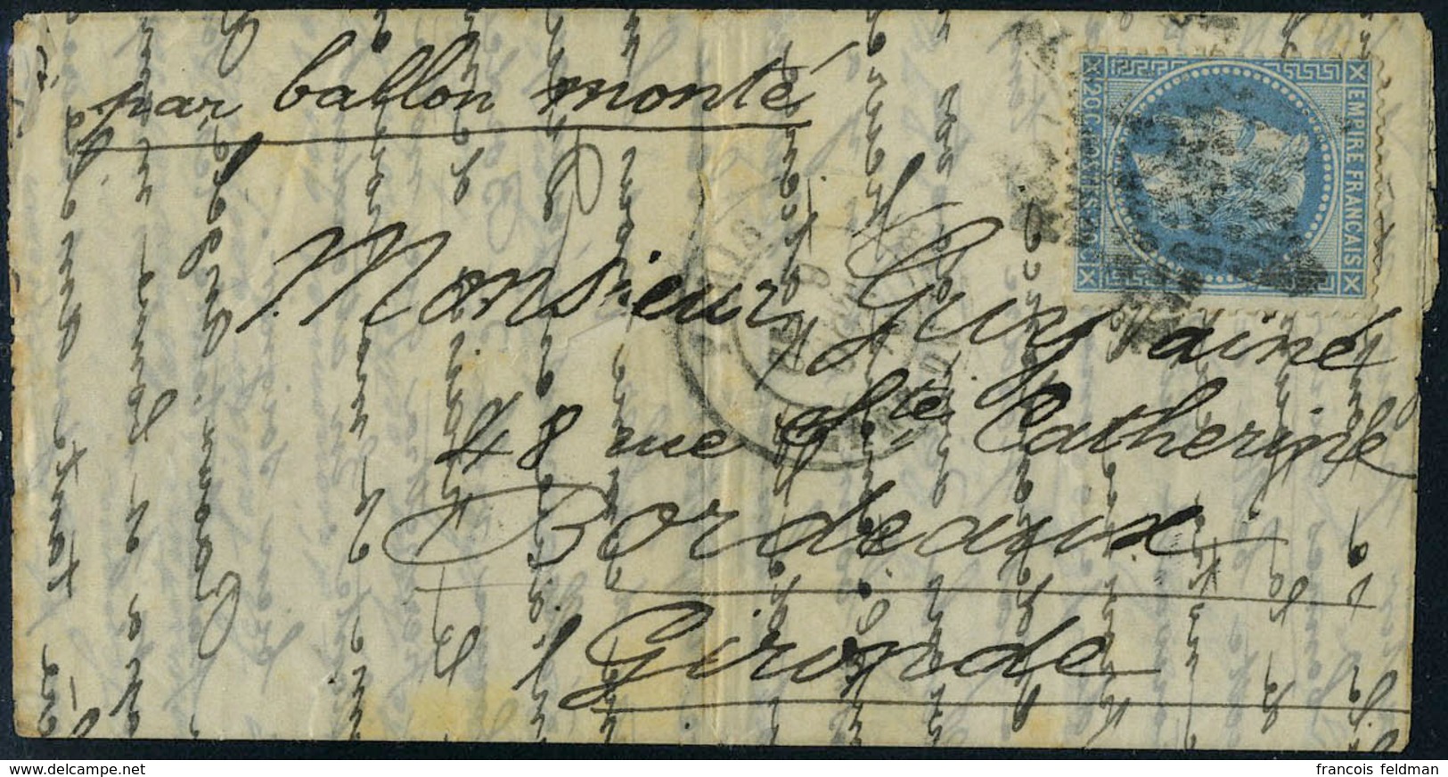 Lettre WASHINGTON, Probable Départ Le 9/10/70 Gare Du Nord Pour Bordeaux, Arrivée Le 18/10, TB - Otros & Sin Clasificación