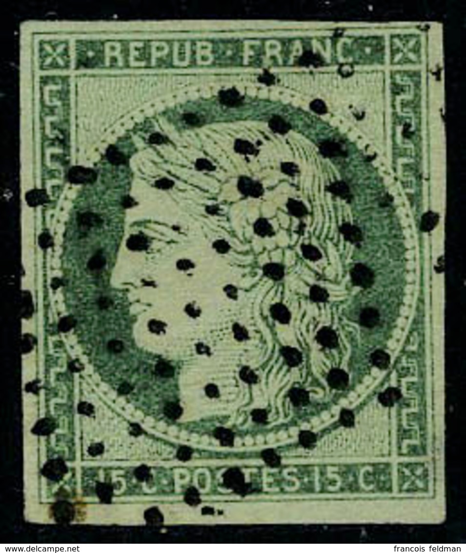Oblitéré N° 2b, 15c Vert Très Foncé Signé Brun T.B. - Sonstige & Ohne Zuordnung