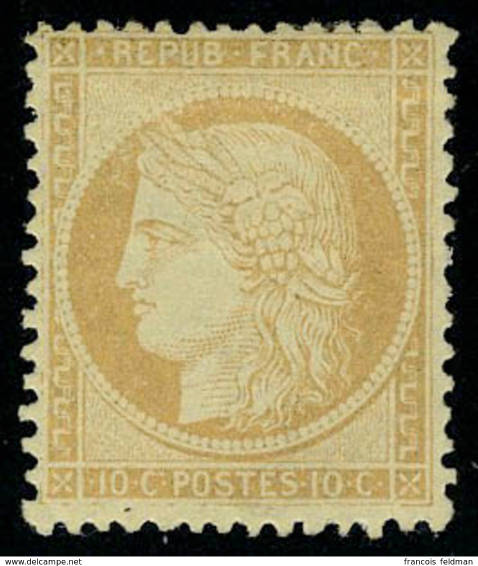 Neuf Avec Charnière N° 36, 10c Bistre-jaune T.B. Signé Brun - Andere & Zonder Classificatie