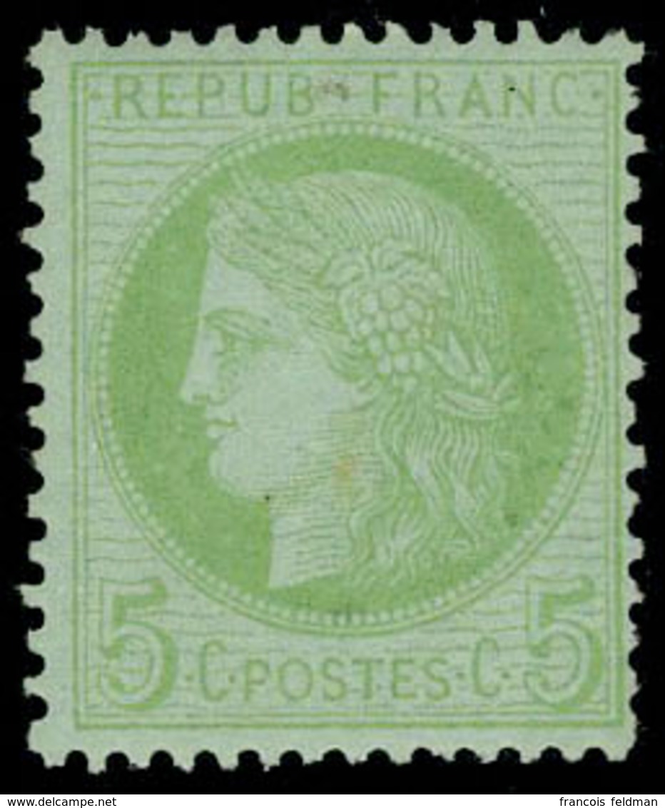 Neuf Avec Charnière N° 53g, 5c Vert Jaune Sur Azuré, T.B. - Andere & Zonder Classificatie