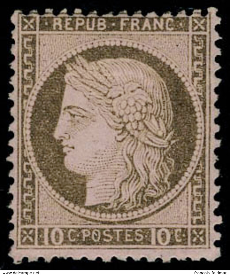 Neuf Avec Charnière N° 54a, 10c Brun Foncé Sur Rose, Gros Chiffres 10, T.B. Signé A Brun, 2 Dents Courtes - Otros & Sin Clasificación