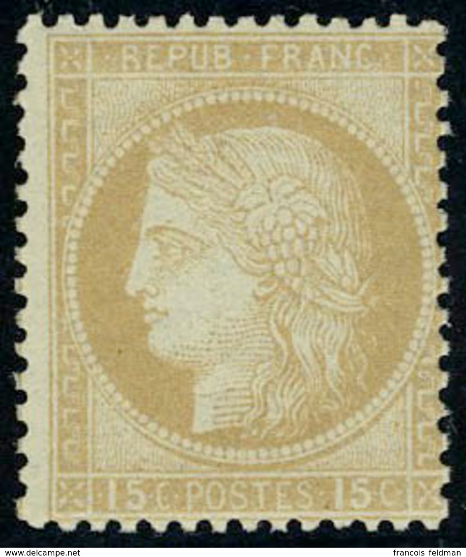 Neuf Sans Charnière N° 55, 15c Bistre, TB, Signé Brun - Andere & Zonder Classificatie