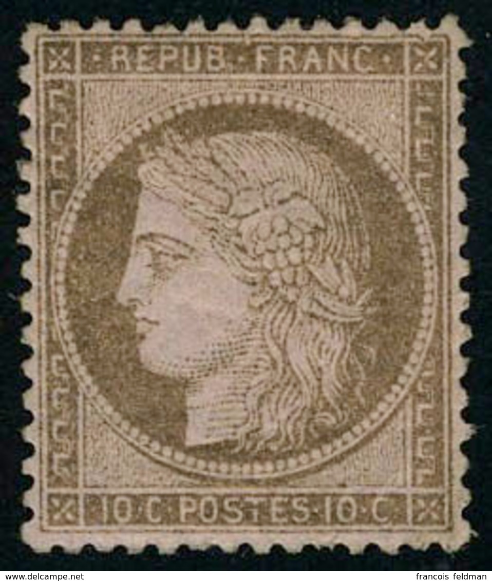 Neuf Avec Charnière N° 58, 10c Brun Sur Rose, Petits Chiffres, Très Bien Centré, T.B. Signé Dillemann - Andere & Zonder Classificatie