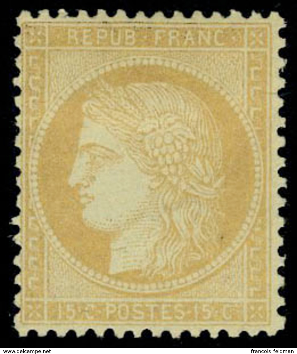 Neuf Avec Charnière N° 59, 15c Bistre, Petits Chiffres, T.B. Signé A Brun - Andere & Zonder Classificatie