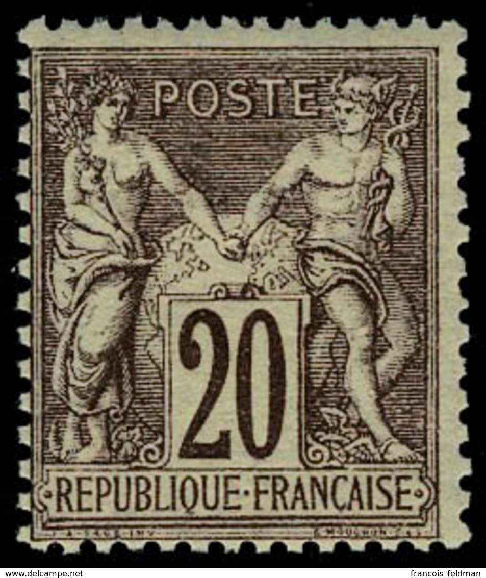 Neuf Sans Charnière N° 67, 20c Brun-lilas Type I, T.B. - Autres & Non Classés