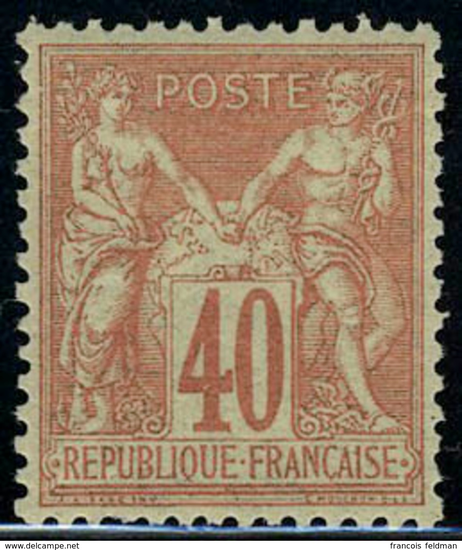 Neuf Sans Charnière N° 70, 40c Rouge-orange, Excellent Centrage, Superbe, Signé Brun - Andere & Zonder Classificatie