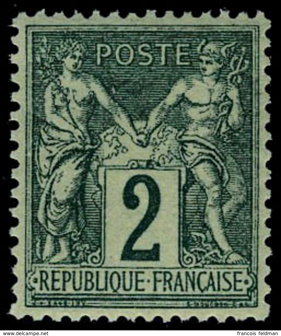 Neuf Sans Charnière N° 74, 2c Vert Type II Excellent Entrage Superbe - Andere & Zonder Classificatie