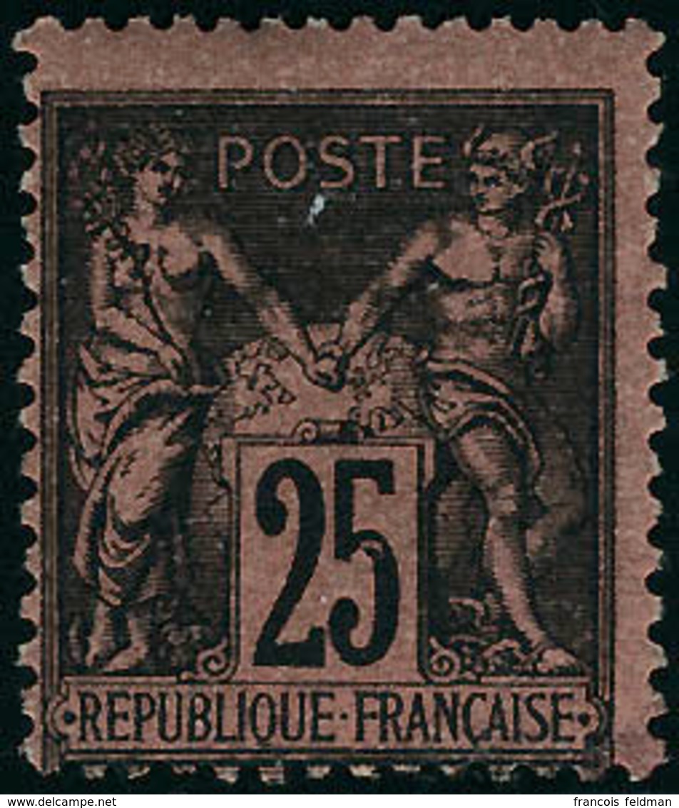 Neuf Avec Charnière N°91. 25c Noir Sur Rouge. T.B. - Andere & Zonder Classificatie