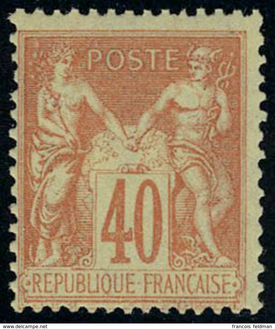 Neuf Sans Charnière N° 94, 40c Orange, Type II, TB, Signé - Andere & Zonder Classificatie