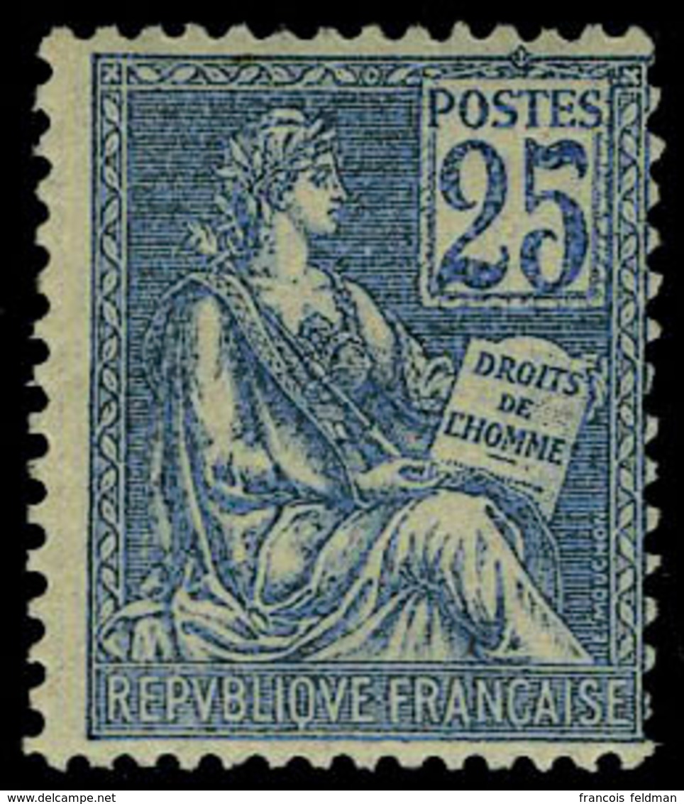 Neuf Sans Charnière N° 114, 25c Bleu Mouchon Type I T.B. - Andere & Zonder Classificatie