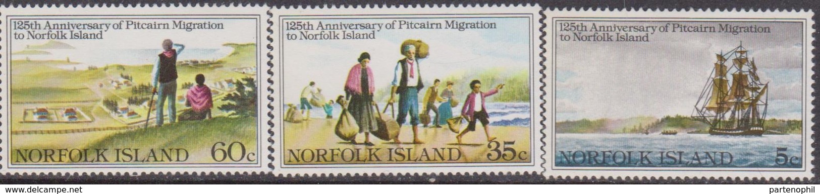 Norfolk - 1982 - Migration Ship 3 Val. MNH - Isola Norfolk