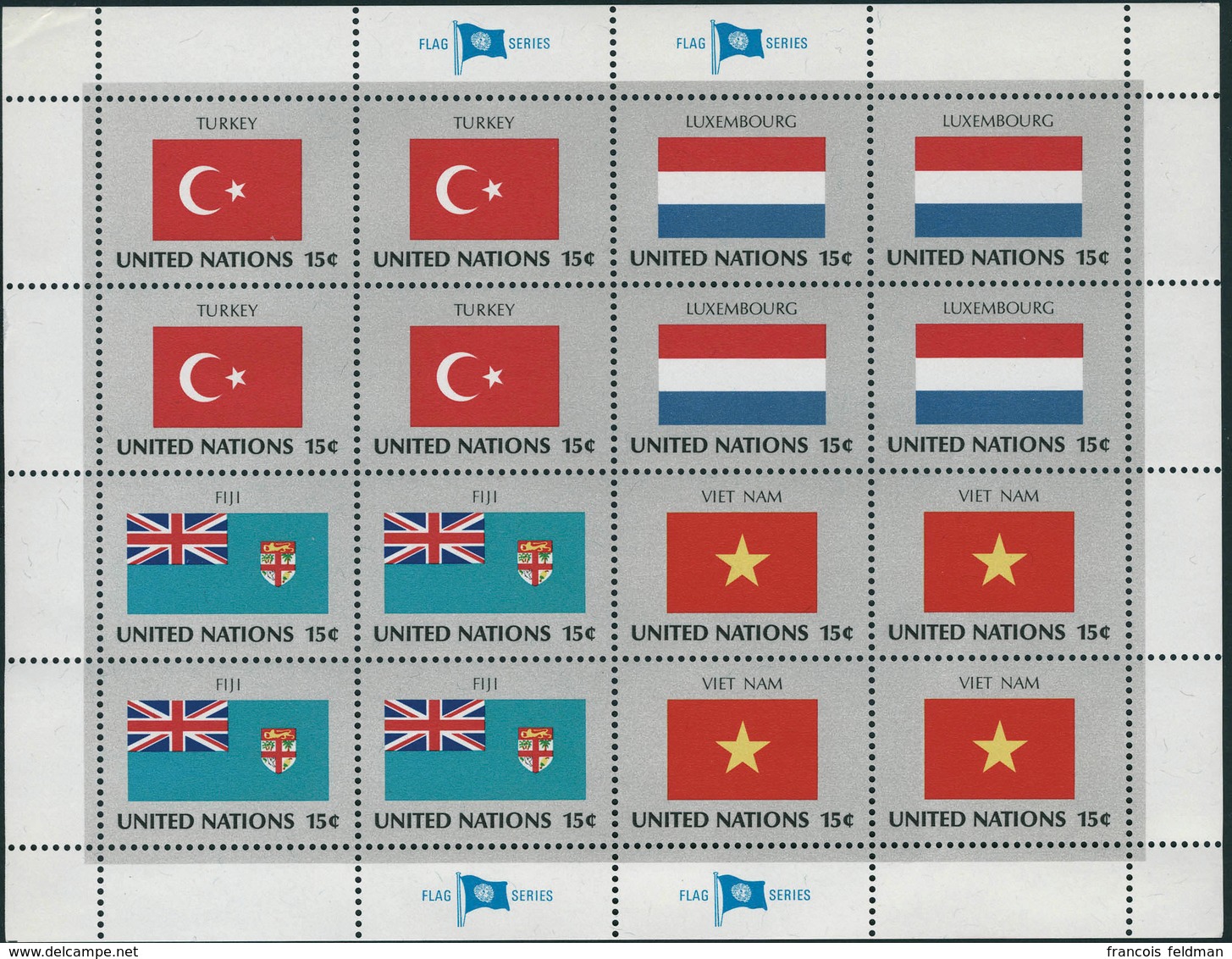 Neuf Sans Charnière Drapeaux, Feuilles Complètes De 1980 à 1989 Inclus, T.B. - Andere & Zonder Classificatie