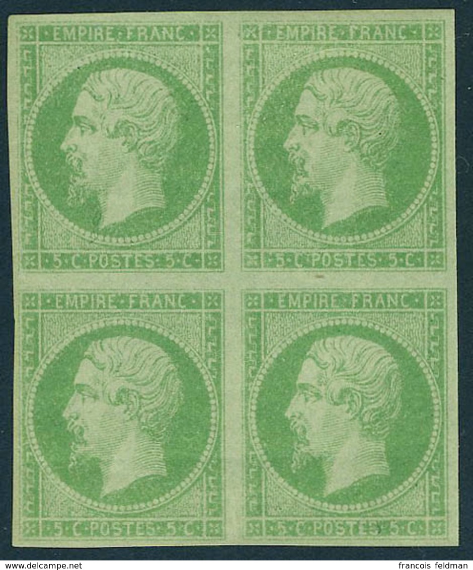 Neuf Sans Charnière N° 8, 5c Vert Jaune, Bloc De 4, Fraicheur Postale, 1ex Cl, Superbe Et Rare. - Andere & Zonder Classificatie