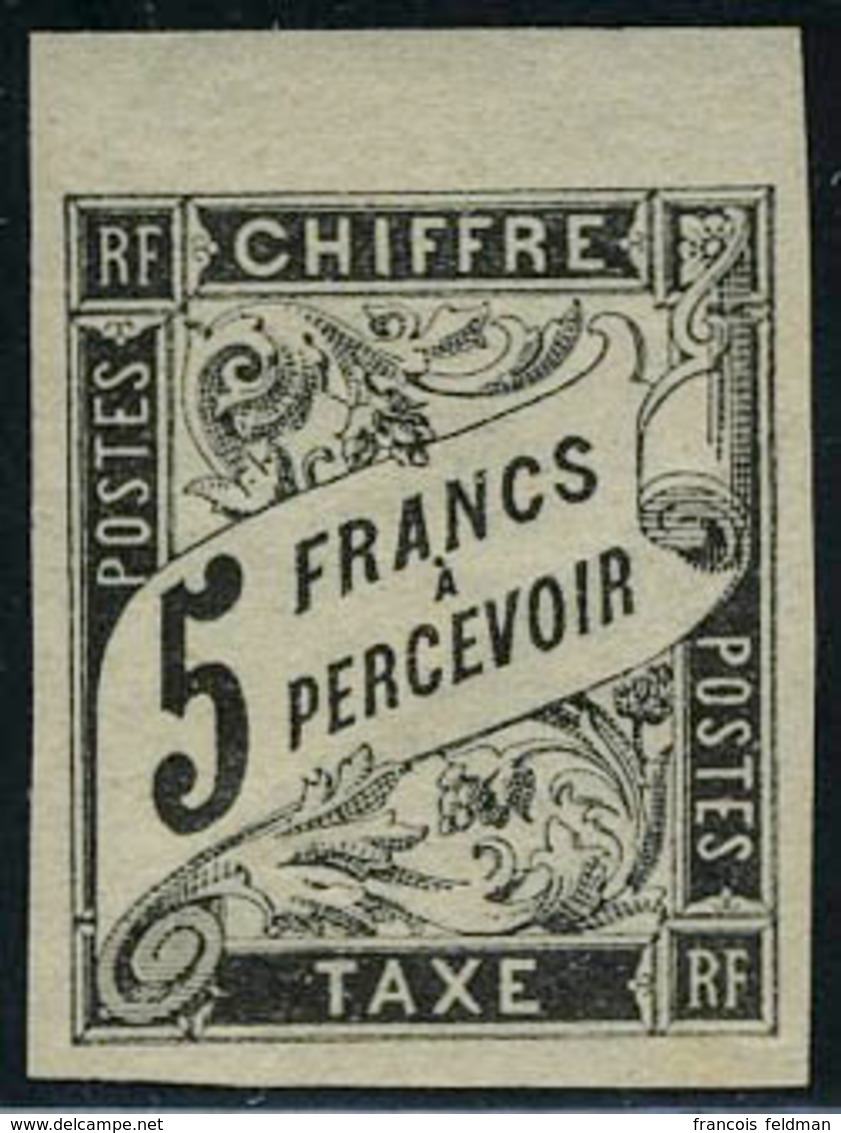 Neuf Sans Charnière N° 14, 5f Noir Bdf, TB, Signé Brun - Andere & Zonder Classificatie