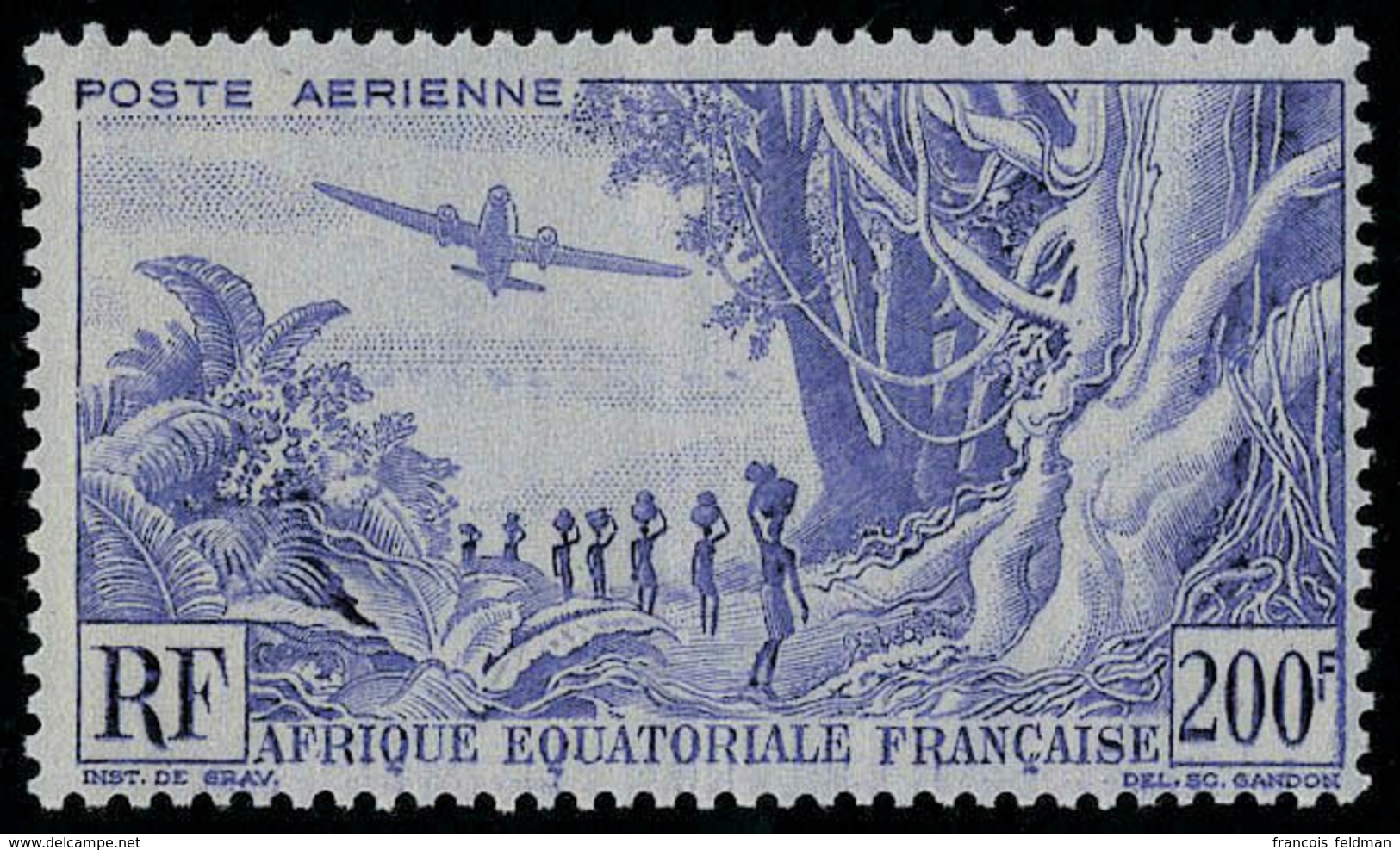 Neuf Sans Charnière N° 52B, 200f Caravanne De Porteurs Violet Au Lieu De Bleu T.B. Maury - Autres & Non Classés