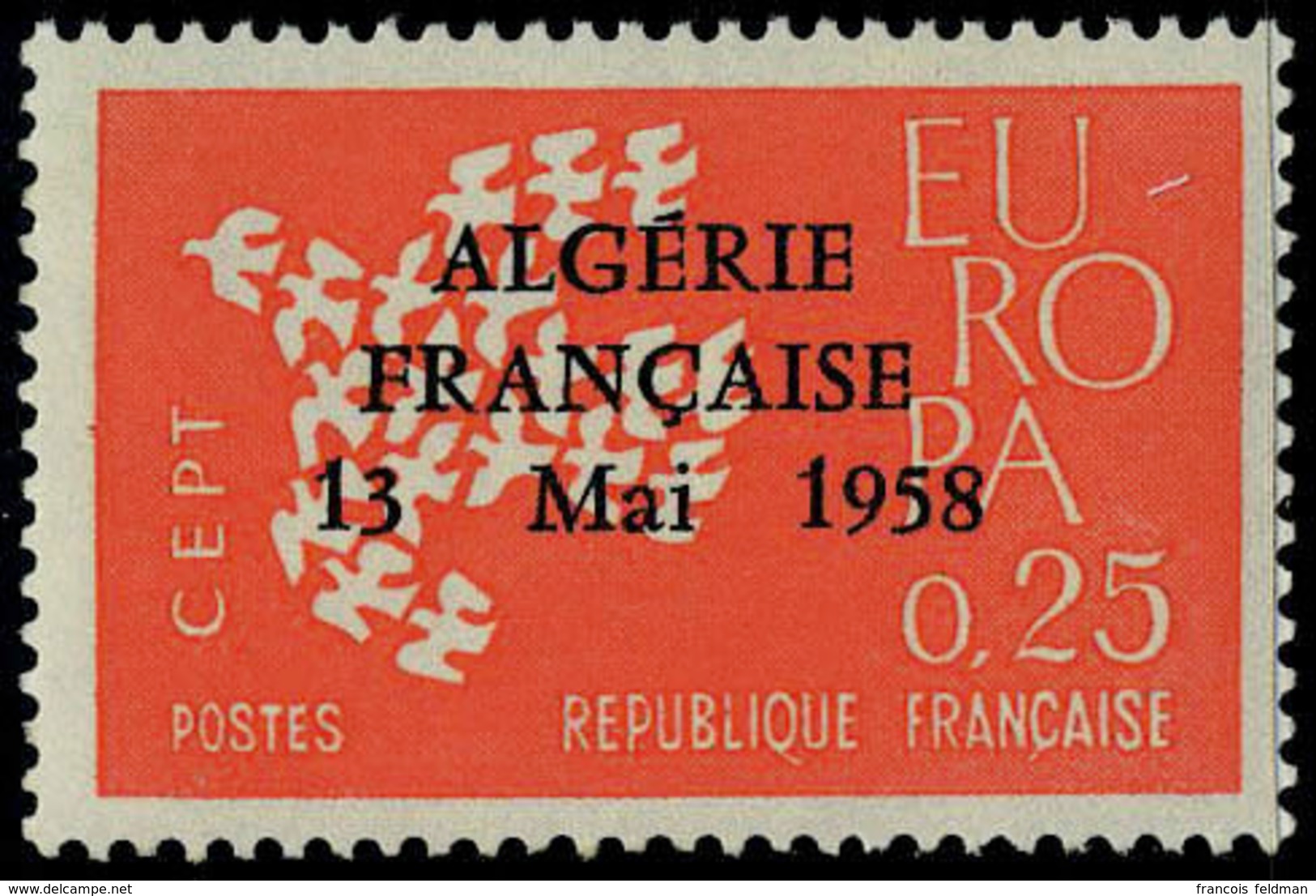 Neuf Sans Charnière 14 Valeurs Différentes France Surchargées Algérie Francaise 13 Mai 1958, T.B. - Autres & Non Classés