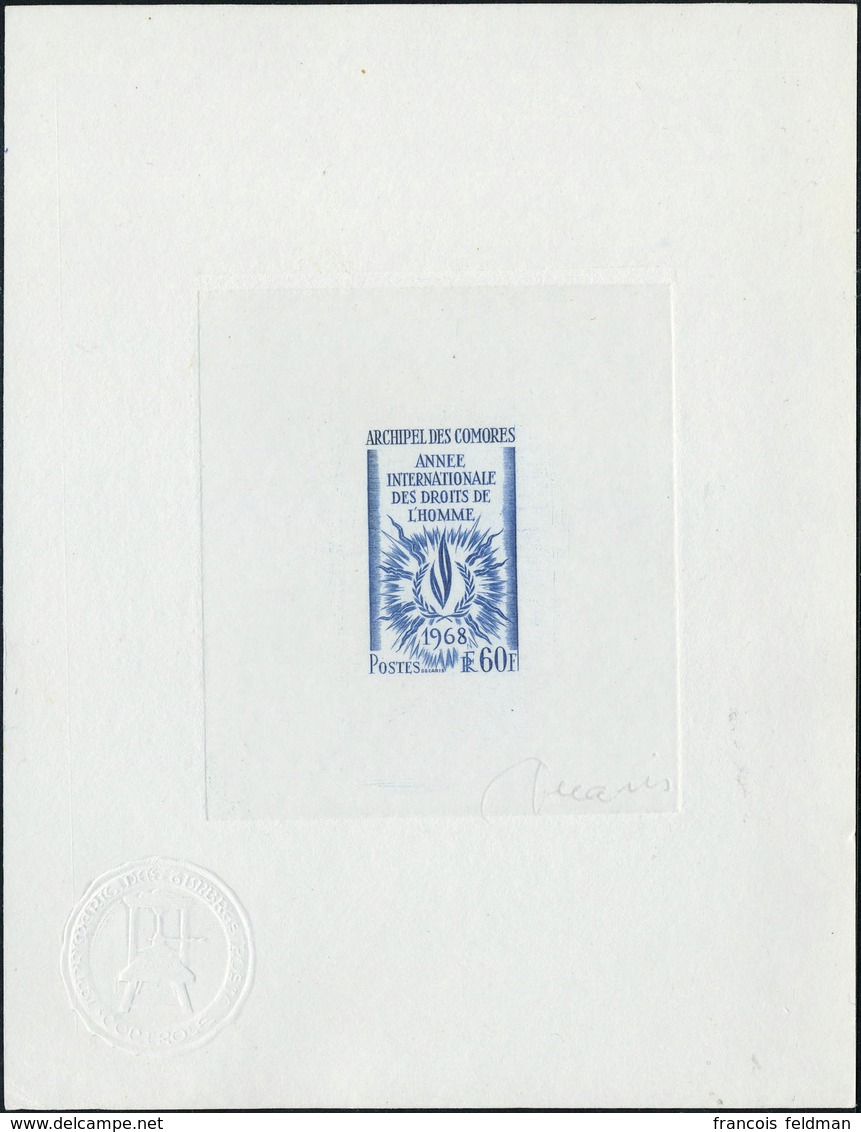 N° 49, Année Internationale Des Droits De L'Homme, Epreuve D'Artiste En Bleu Signée Decaris, Cachet à Sec De Contrôle, T - Andere & Zonder Classificatie