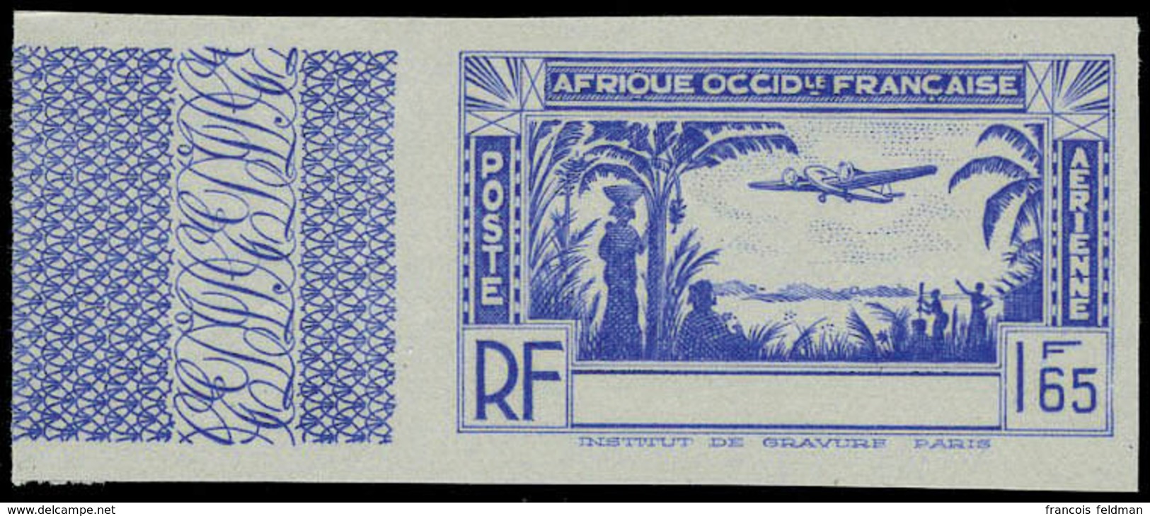 Neuf Sans Gomme Type De 1940, 1f65 Bleu Sans La Légende Cote D'Ivoire ND, Bdf, T.B. - Andere & Zonder Classificatie