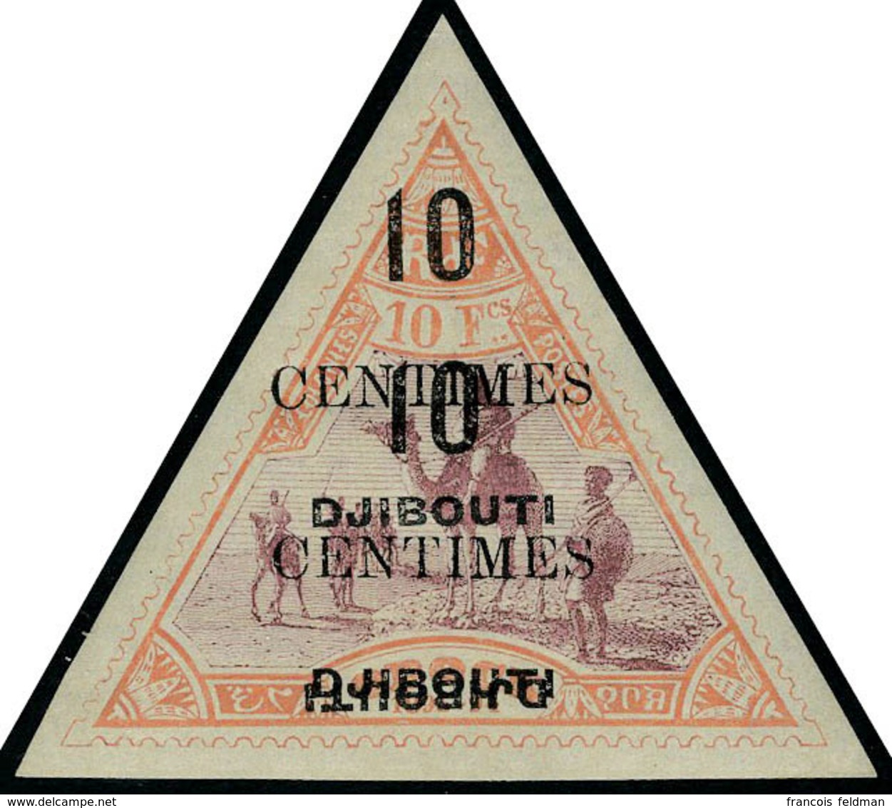 Neuf Avec Charnière N° 33b, 10c Sur 10f Orange Et Lilas Double Surcharge Dont 1 Renversée, T.B. - Andere & Zonder Classificatie