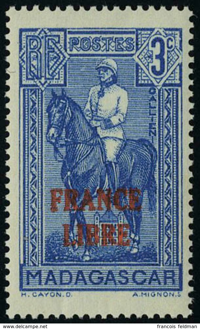 Neuf Sans Charnière N° 243, 3c Bleu France Libre T.B.  Maury - Autres & Non Classés