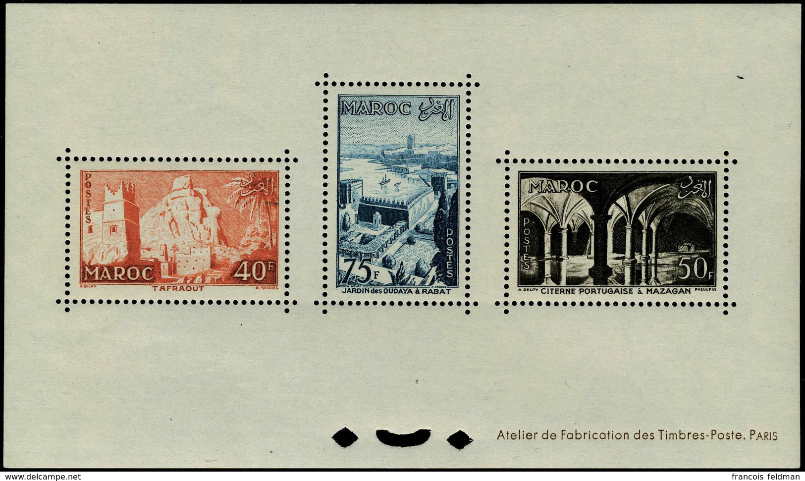 Neuf Sans Charnière N° 345/61, La Série Courante En 6blocs Dentelés Gommés T.B.  Rare Tirage 18/20 Ex - Other & Unclassified