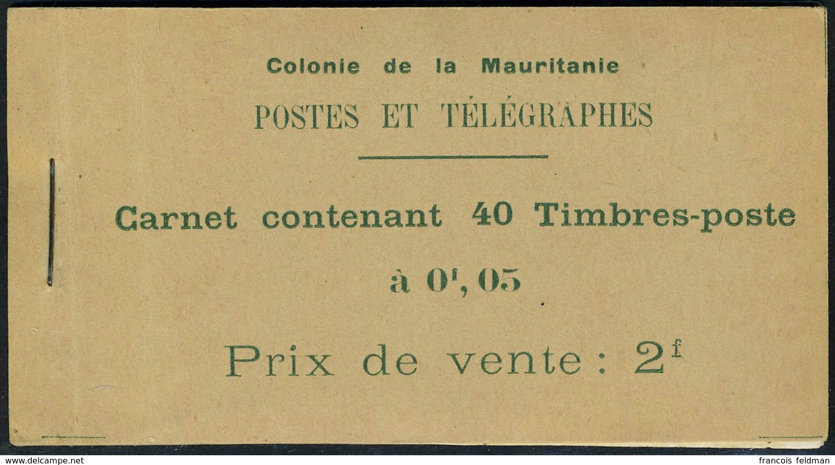 Neuf Sans Charnière N° 2, Carnet Complet De 40 Timbres 5c Papier Couché Rousseurs, Maury - Other & Unclassified