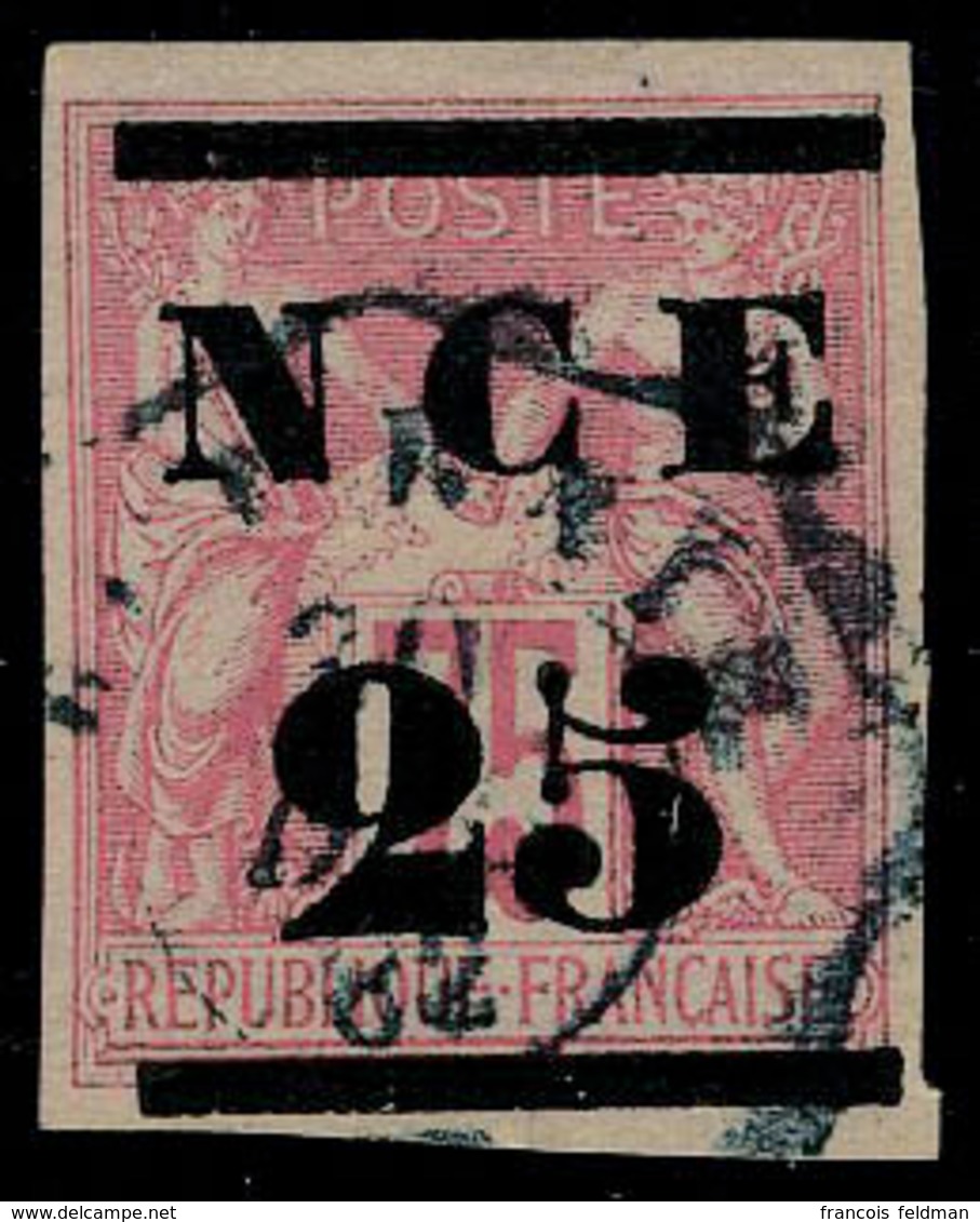 Oblitéré N° 5, 25 Sur 75c Rose Obl Bleue T.B. Signé Brun - Other & Unclassified