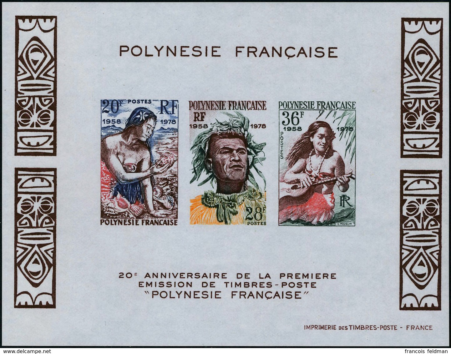 Neuf Sans Charnière N° 4, Le Bloc 20è Anniversaire Des Timbres De Polynésie ND + épreuve De Luxe TB - Andere & Zonder Classificatie