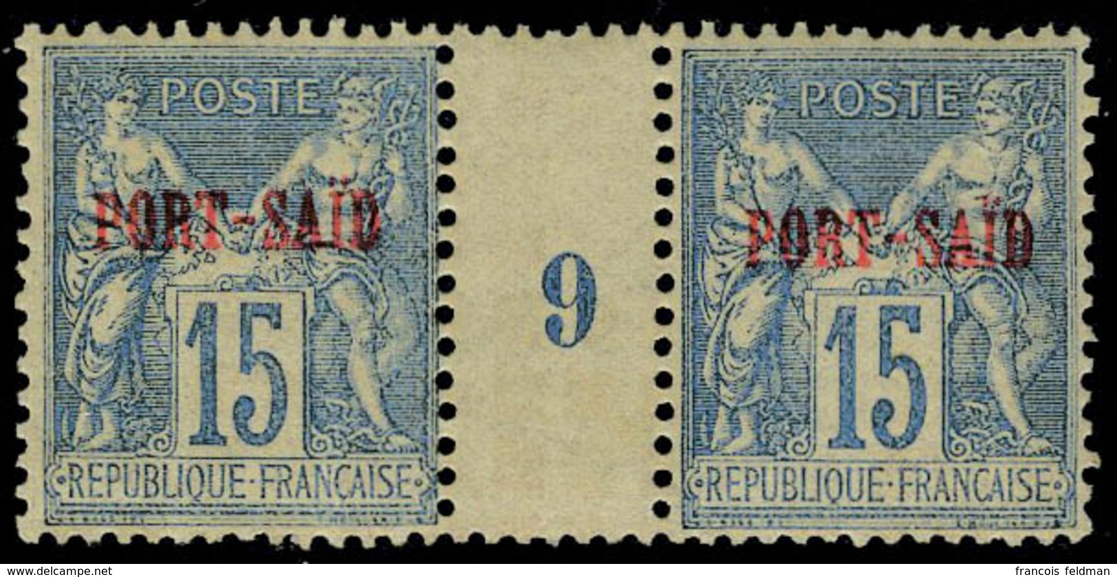 Neuf Sans Charnière N° 9, 15c Bleu Paire Hor Millésime 9, T.B. Maury - Andere & Zonder Classificatie