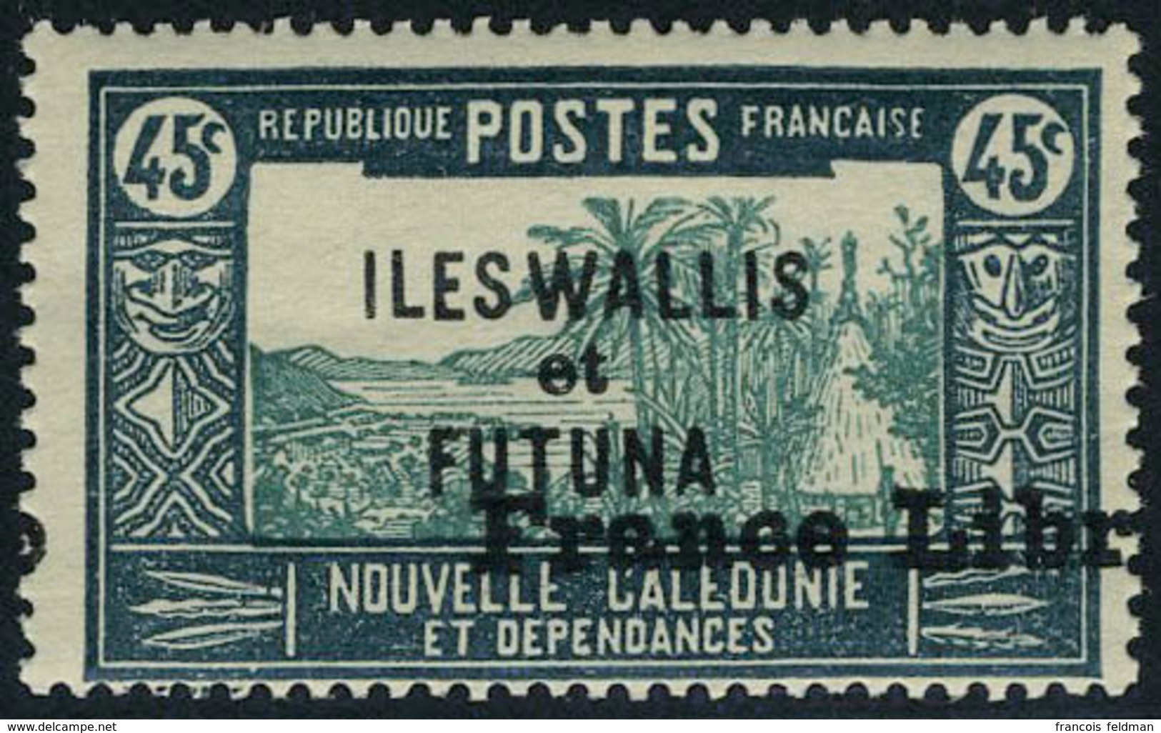 Neuf Sans Charnière N° 105, 45c France Libre Surcharge à Cheval Horizontalement, Gomme Coloniale Habituelle, TB - Maury - Andere & Zonder Classificatie