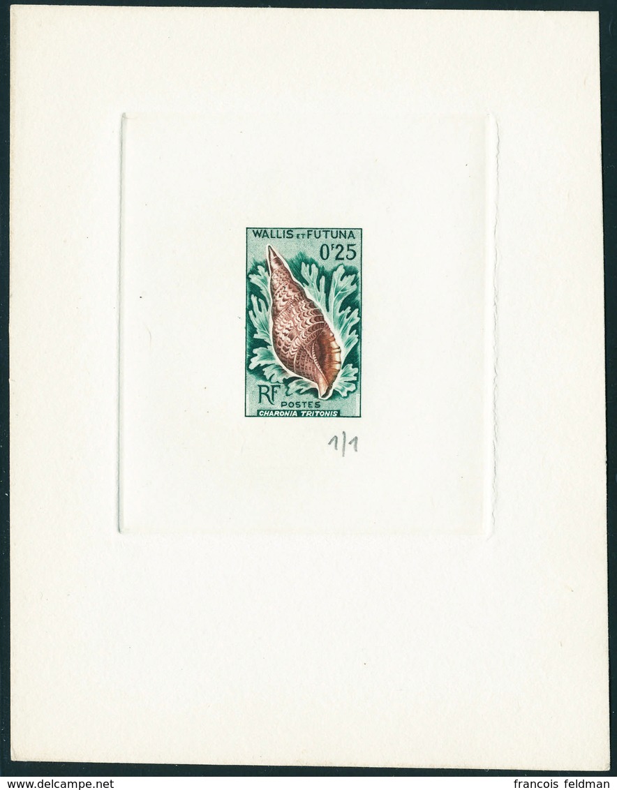 N° 162, 25c Coquillage, épreuve D'artiste En Vert Foncé Et Brun, Mention Manuscrite 1/1, T.B. - Andere & Zonder Classificatie