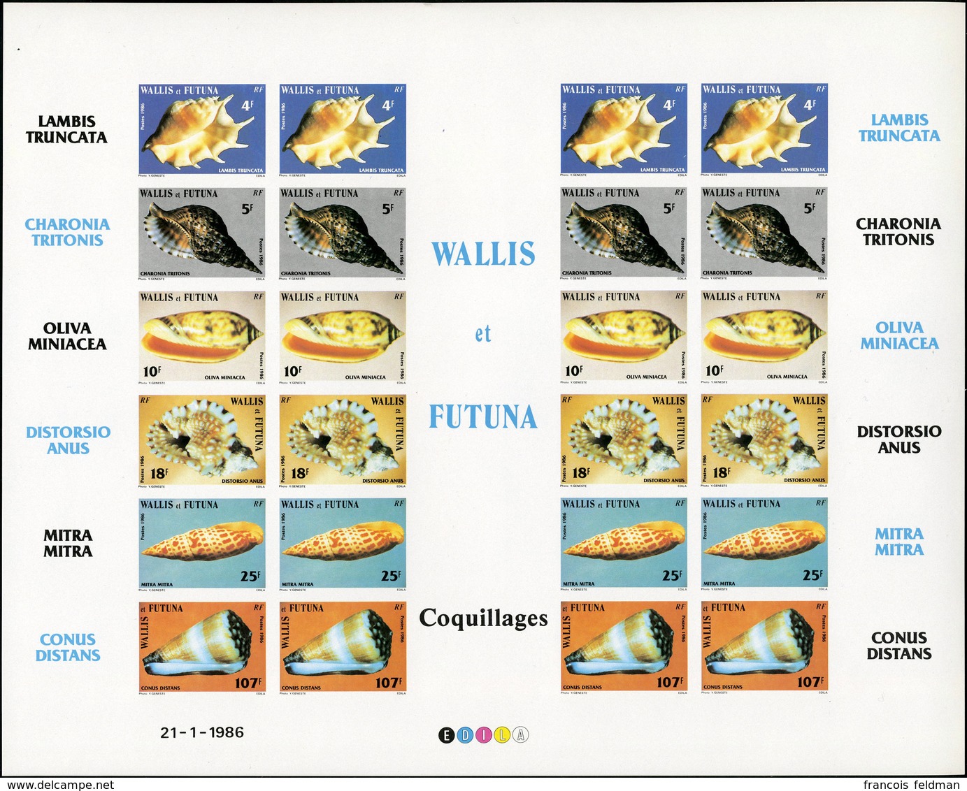 Neuf Sans Charnière N° 337/42, Coquillages, Le Feuillet Non-dentelé, TB - Maury N° 357B - Andere & Zonder Classificatie