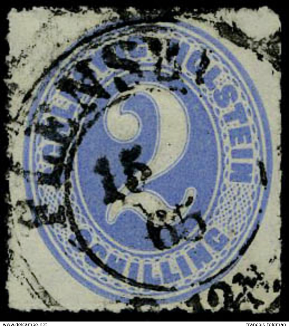 Oblitéré N° 6, 2s Bleu Légende Schleswig Holstein TB - Other & Unclassified