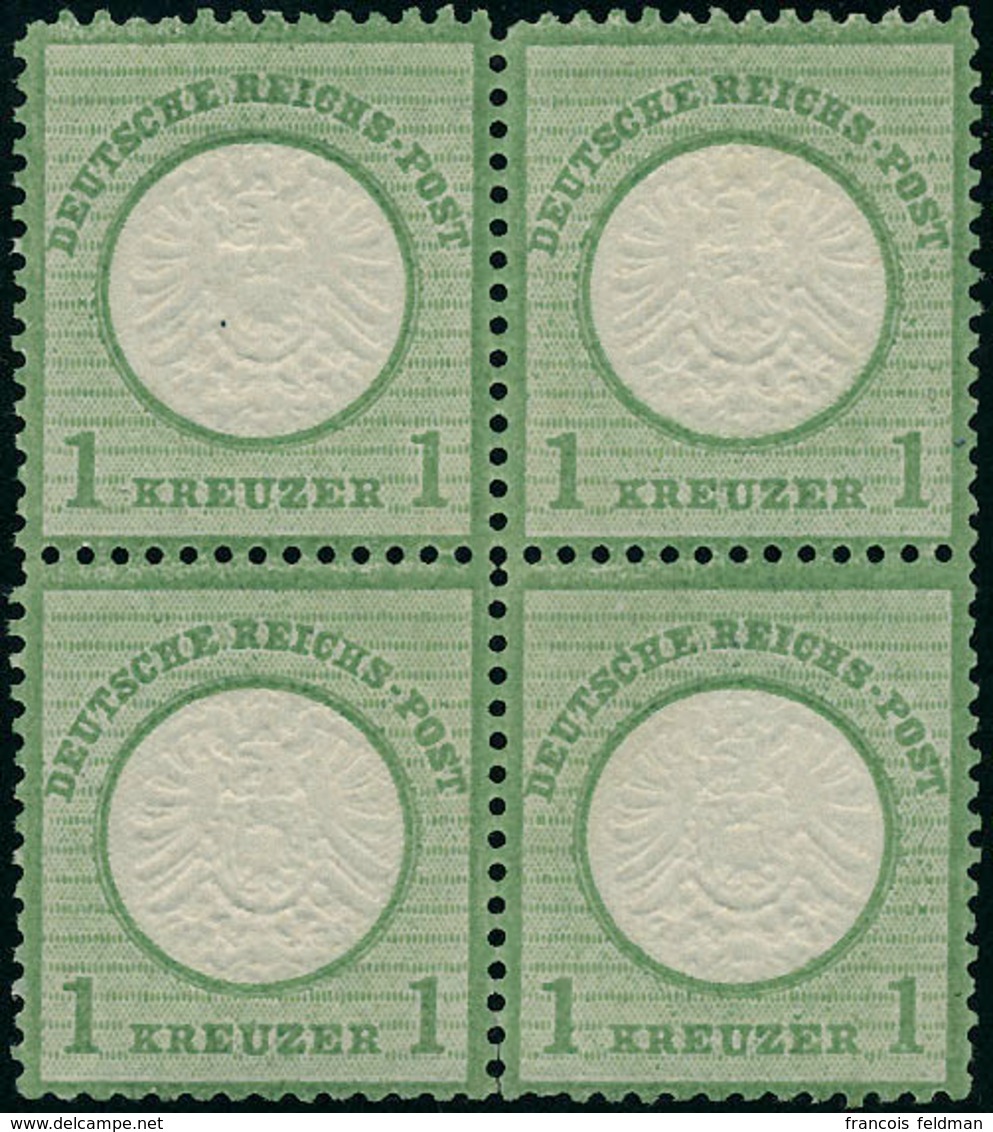 Neuf Sans Charnière N°20. 1k Vert-jaune. Bloc De 4. T.B. 2ex Cl (Michel) - Andere & Zonder Classificatie