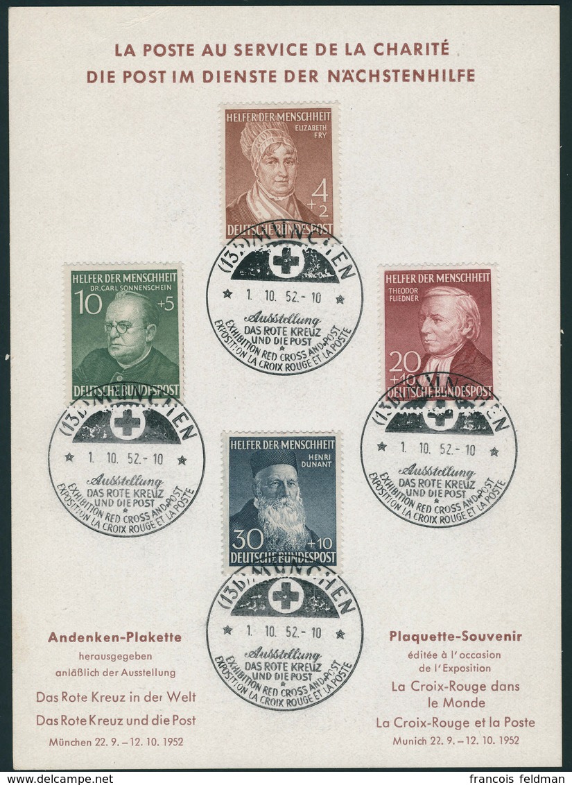 Lettre N°42/45. La Série Complète Sur Carte Officielle Avec CàD 1er Jour (1.10.52). T.B. (Michel) - Other & Unclassified