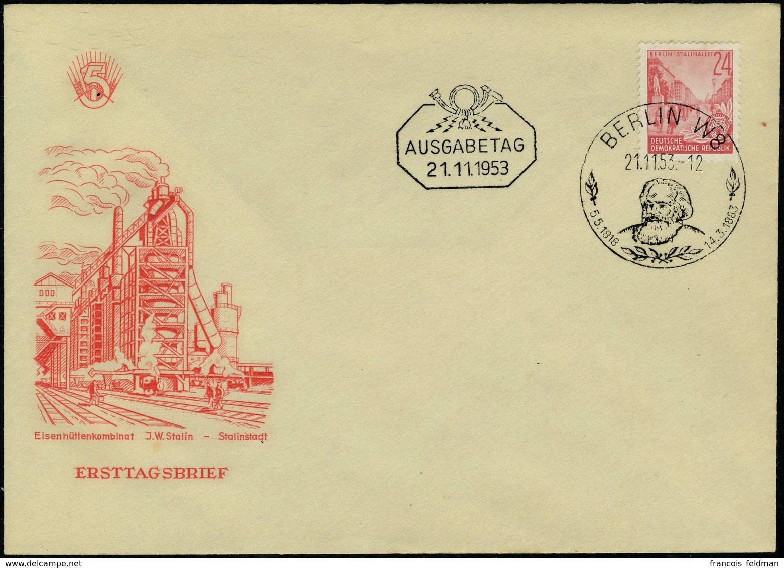 Lettre N° 117/34, Les 18 Valeurs Sur 4 Enveloppes Illustrées Obl FDC Berlin W8 10.8.53, N° 126 Càd Illustré 21.11.53, T. - Andere & Zonder Classificatie