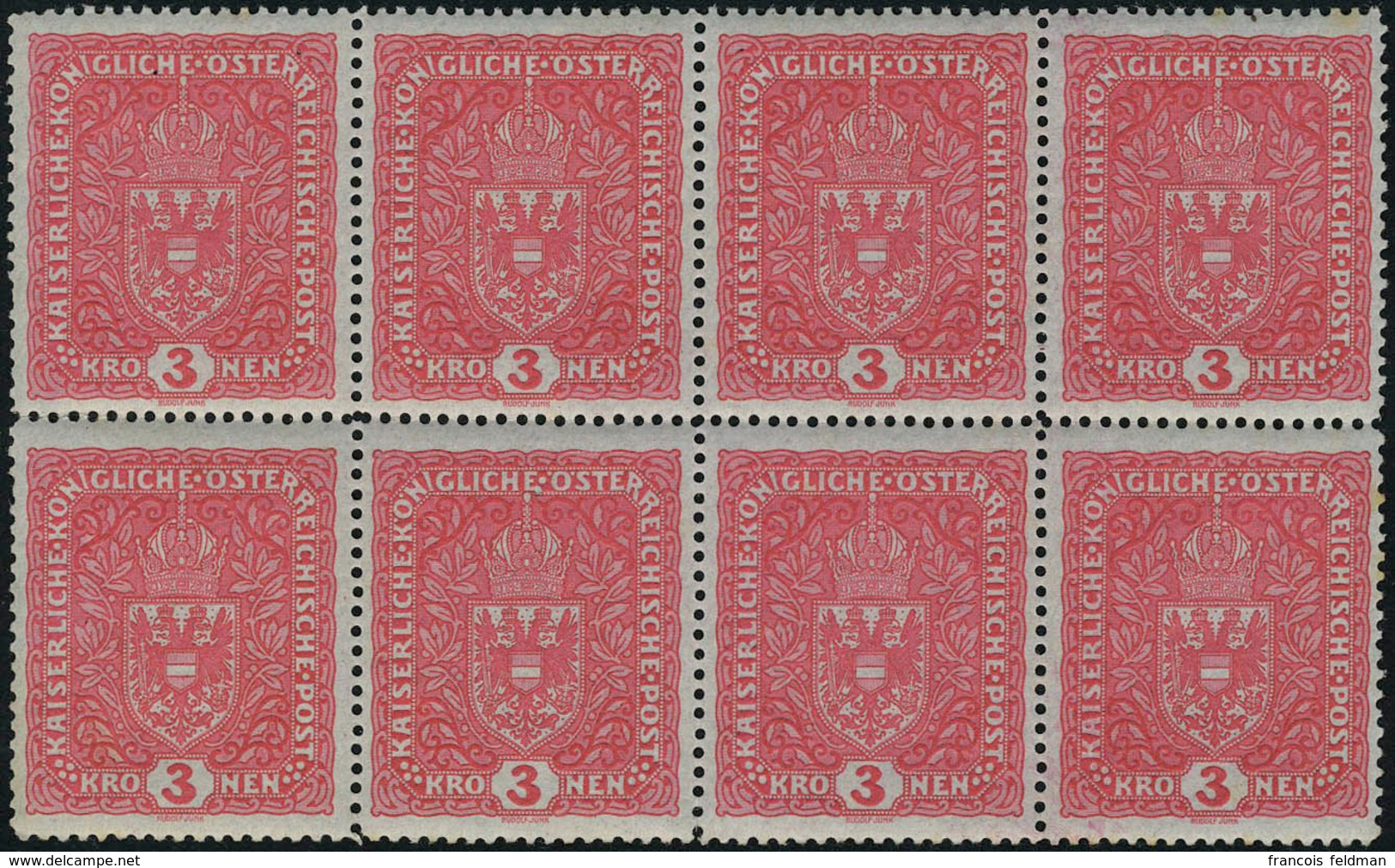 Neuf Sans Charnière N° 159, 3k Rose, Bloc De 8 Ex., Superbe - Andere & Zonder Classificatie