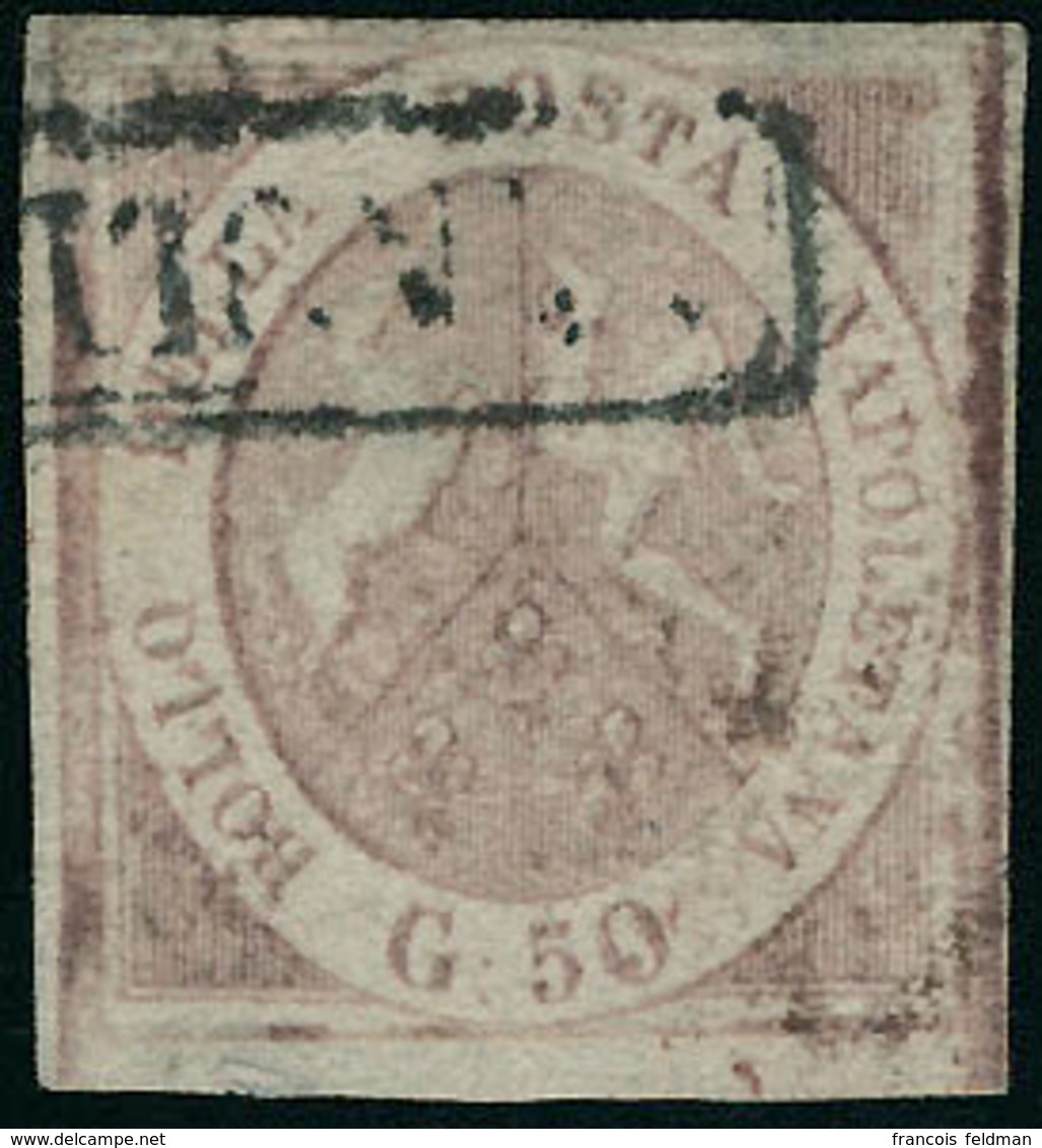 Oblitéré N°7. 50g Rose. T.B. Signé J.F. Brun (Sassone 4500 Euros) - Andere & Zonder Classificatie