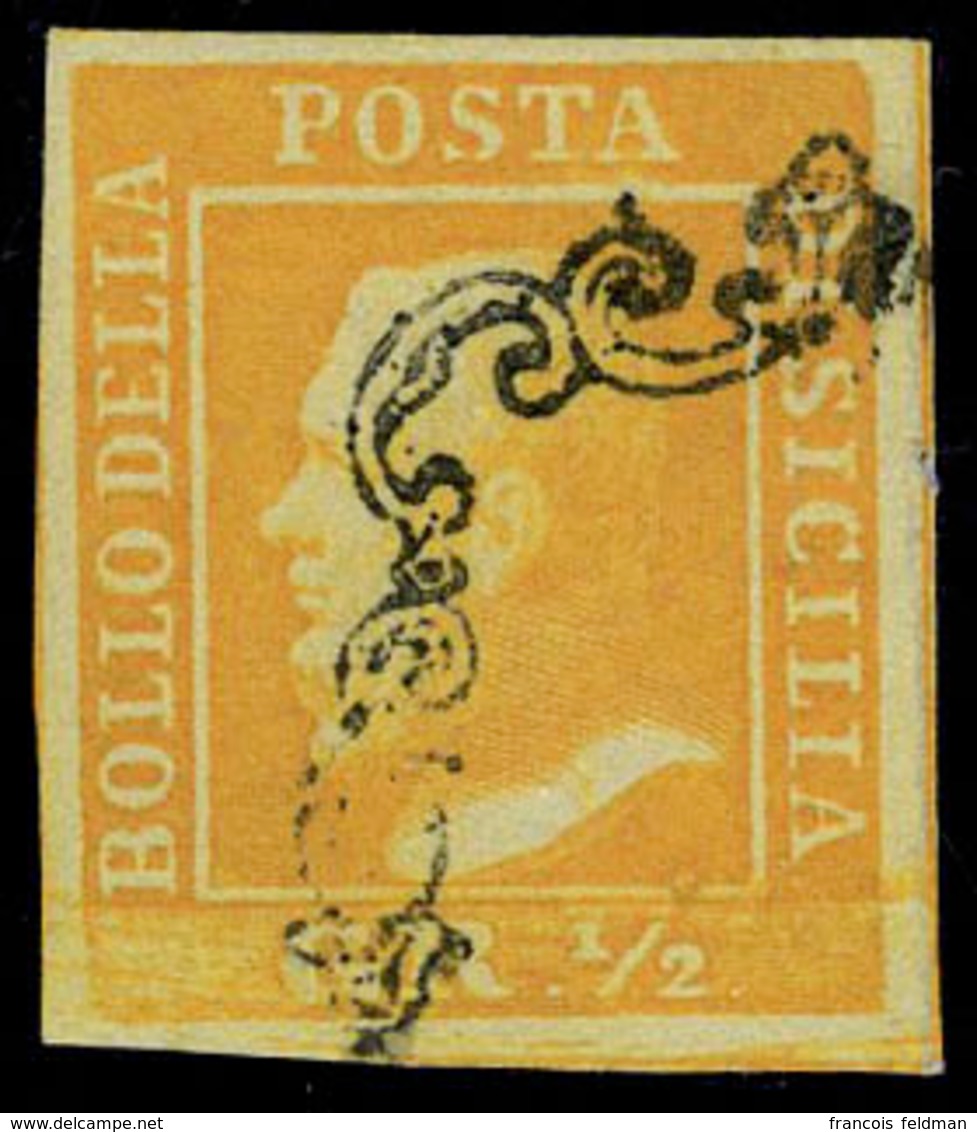 Oblitéré N° 18, 1/2 GR  Orange, Superbe, Signé Diéna, Sassone 1a : 1600€ - Altri & Non Classificati