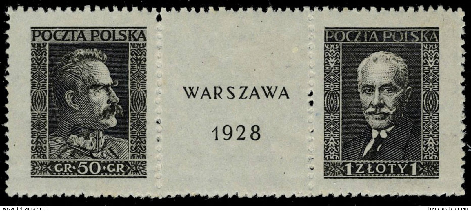 Neuf Sans Charnière N° 340/41, La Paire Expo De Varsovie, Se Tenant Avec Vignette Centrale, T.B. - Sonstige & Ohne Zuordnung