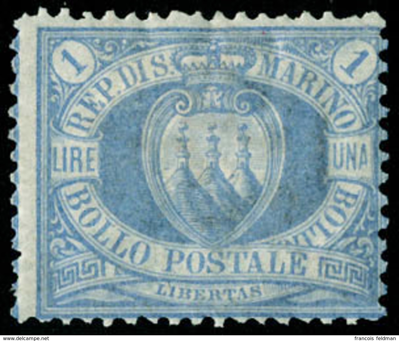 Neuf Avec Charnière N° 31, 1l Bleu Gris, 2 Dents Légèrement Courtes Sinon T.B. Cote Sassone. - Andere & Zonder Classificatie