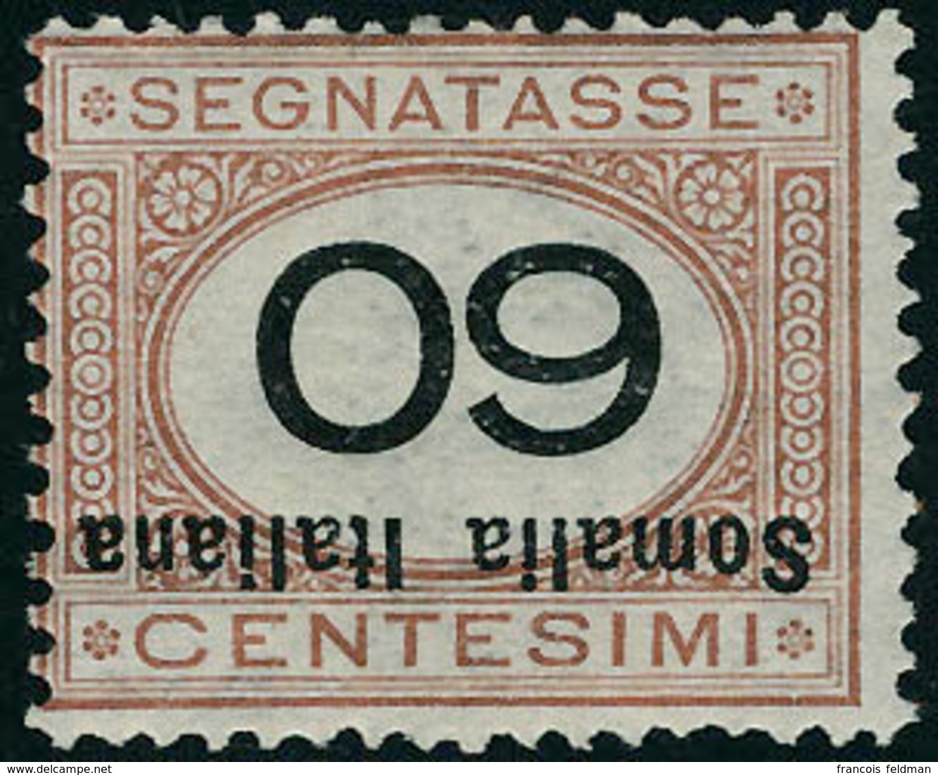 Neuf Avec Charnière N°35/37. 40c, 50c Et 60c Surcharge Renversée. T.B. Signé. (Sassone 45a/47a : 1050 Euros) - Andere & Zonder Classificatie